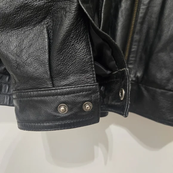 Harbor Bay Genuine Leather Black Biker Outlaw Jacket 4XL Tall - Picture 3 of 11